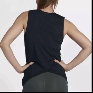 Nike Pro Intertwist Muscle Tank Top Women Sm Black Gray Tulip Back Train Gym